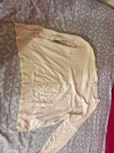 Cream Long Sleeve Knit Top