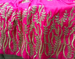 Hot Pink Embroidered Palazzo Pants