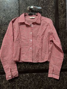 Red Gingham Cropped Shirt