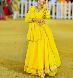 yellow Navratri chaniya choli