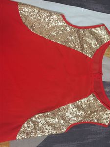 Red Sequin Detail Top