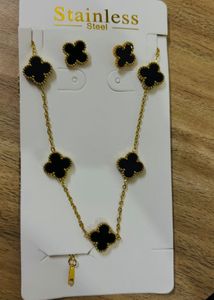 Clover Necklace and Earring Set
