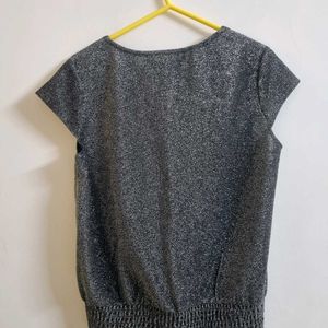 Sparkly Grey Cap Sleeve Top