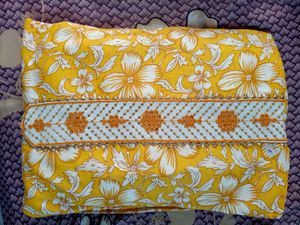 Yellow Floral Kurta with Embroidered Panel