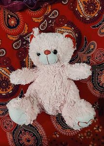 Pink Heart Pillow with Two Teddy Bears