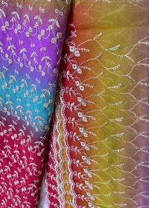 Stunning Ombre Embroidered Top Material Amd Dupatt