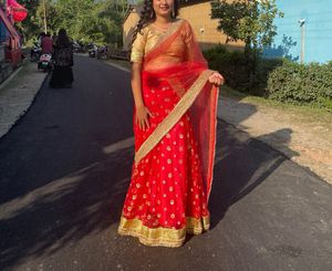 Red &amp; Gold Lehenga Choli Set