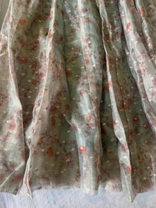Floral Print Organza Skirt