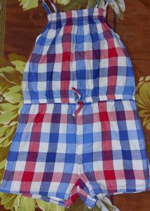 Checked Romper for Girls
