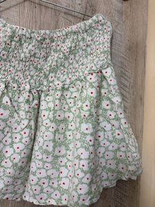 Chic Floral Smocked Mini Skirt