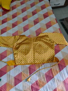 Stylish Yellow Polka Dot Blouse
