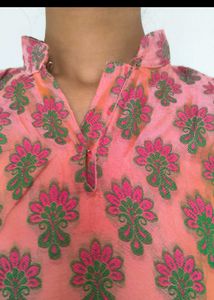 Floral chanderi silk suit