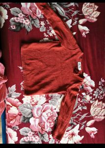 H&M kids red knit little glittery top