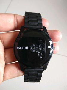 Black Spinner Dial Stylish Mens Watch