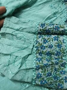 Turquoise Embroidered Kurta