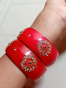red embellished y2k Bangle Set