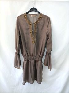 I. Embellished Sheer Tunic Top