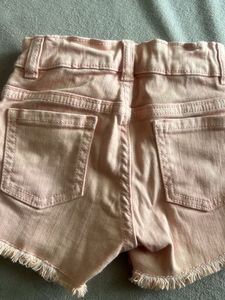 Cute Peach Denim Shorts with Rose Detail