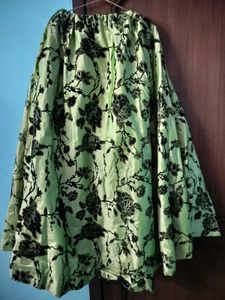 Vintage Floral Print Maxi Skirt