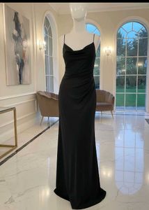 Elegant Black Spaghetti Strap Maxi Dress