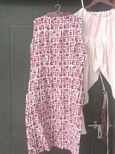 Pink Printed Kurta with Salwar