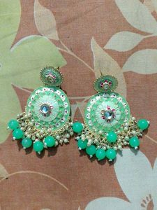 Beautiful Green Beaded Earrings