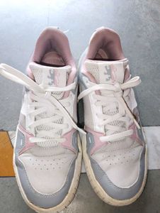 Stylish Pink &amp; Grey Sneakers