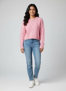 Pretty Pink Knitted Sweater