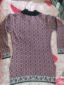 Pink &amp; Black Floral Knit Sweater