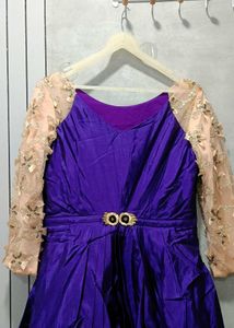 Beautifully Combination Peach Purple Gown