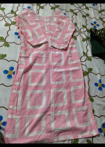 Pink Geometric Print Kurta
