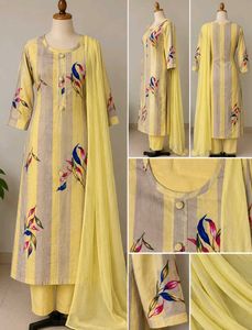 Cloth Material for Yellow Kurta Set with D