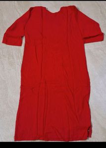 Red Chikenkari Kurta