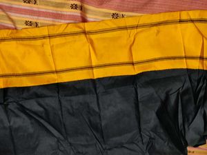 Black &amp; Yellow non zari kanjivaram saree
