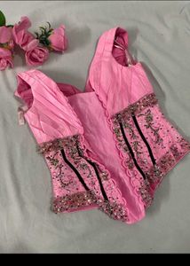 Pink Embroidered corset top