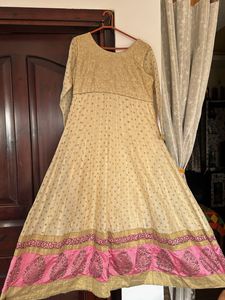 Beautiful Cream &amp; Pink Lehenga Choli