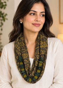 NWT Boho Paisley Infinity Scarf with Beaded Accent