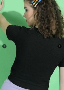 Chic Black Cut-Out Knit Top
