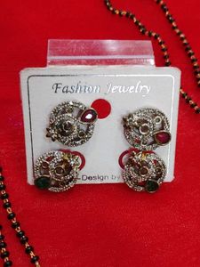 Designer Mangalsutra Set with Earrings