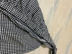 gingham short skirt w-26~32 l-17