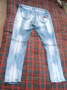 Blue Slim Fit distressed jeans