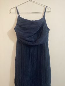 Elegant Navy Ruched Dress