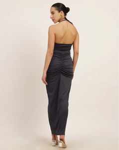 SHEIN Halter Neck Ruffle Dress