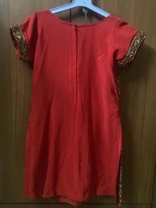 Embellished Red Ethnic Suit Set