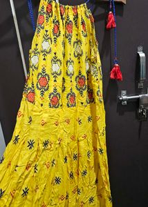 Yellow Printed Tiered Maxi Dress with Tassels