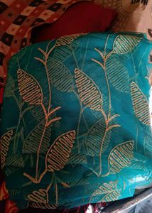 Teal Blue Brocade sharara choli and dupatta set