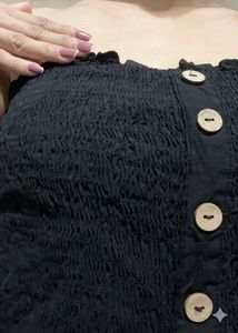 Black Strapless Fit Solid Jumpsuit