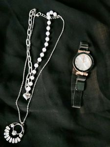 Elegant Watch &amp; Necklace Set