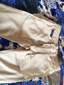 Beige Cropped Trousers