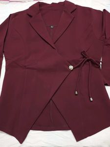Wrap Style Co-ord Set, actually wine in colour, so